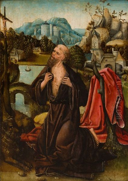 Der Heilige Hieronymus Busend In Der Wildnis Oil Painting by Joachim Patinir