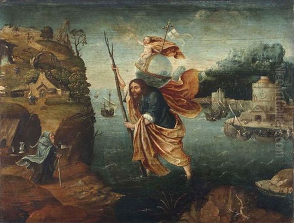 Saint Christopher Oil Painting by Joachim Patinir