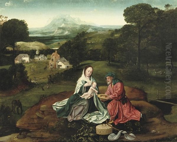 The Rest On The Flight Into Egypt Oil Painting by Joachim Patinir