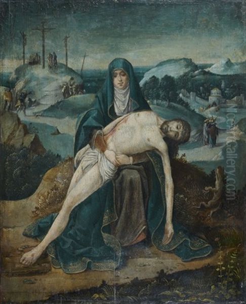 Pieta Oil Painting by Joachim Patinir