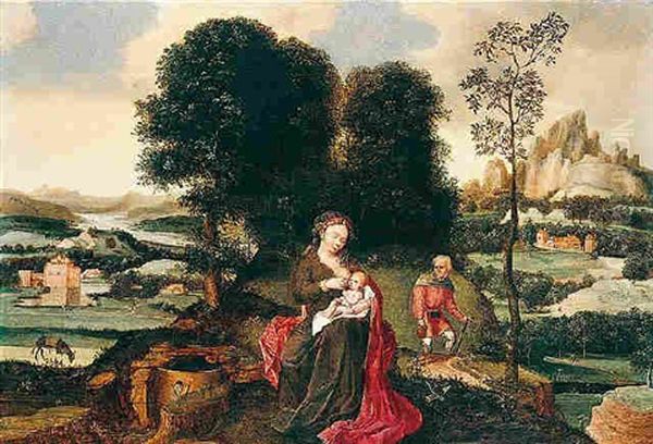 The Rest On The Flight Into Egypt Oil Painting by Joachim Patinir