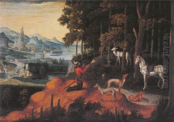 The Conversion Of Saint Hubert Oil Painting by Joachim Patinir