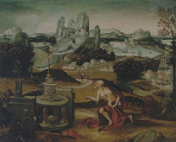 Saint Jerome In Penitence, In An Extensive Rocky Landscape by Joachim Patinir