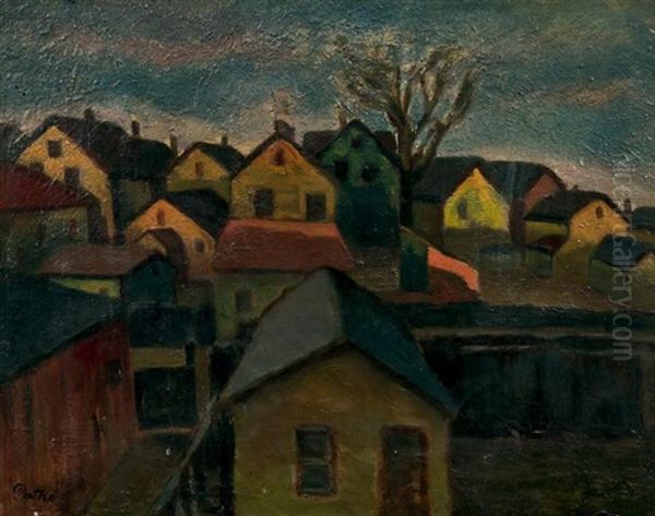 Le Village Oil Painting by Karoly Patko