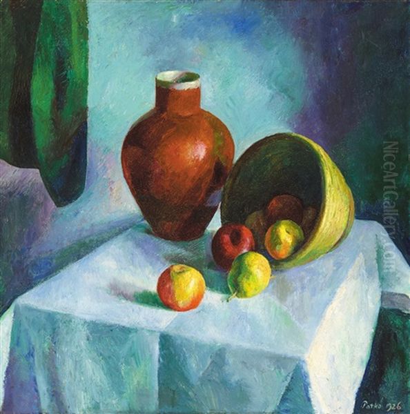 Still-life With Apples Oil Painting by Karoly Patko