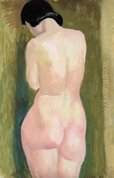 Female Nude From The Back Oil Painting by Karoly Patko