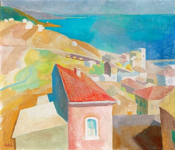 Italian Coast Oil Painting by Karoly Patko