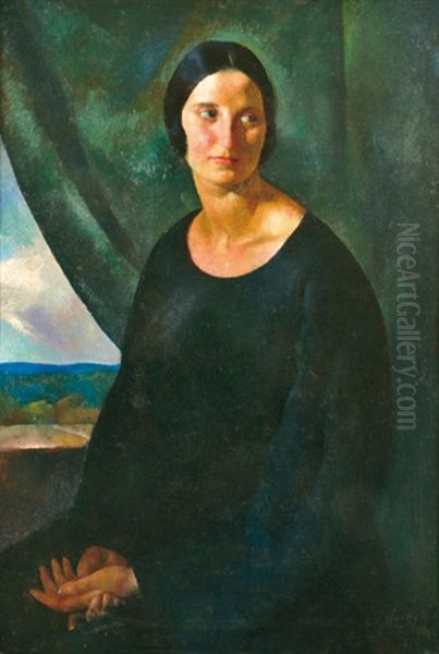 Woman Portrait Oil Painting by Karoly Patko