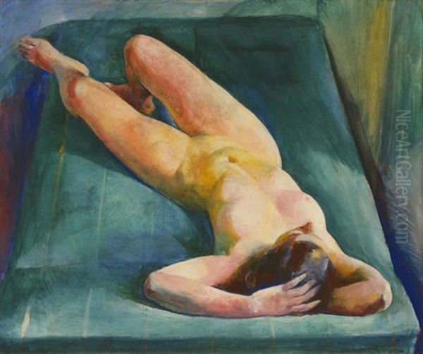 Lying Nude Oil Painting by Karoly Patko