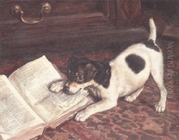 The Naughty Puppy Oil Painting by Frank Paton