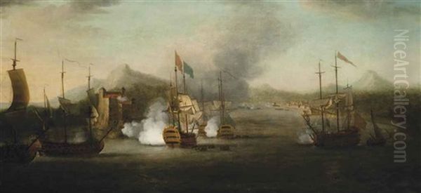 The Capture Of Porto Bello, 21st November 1739 Oil Painting by Richard Paton