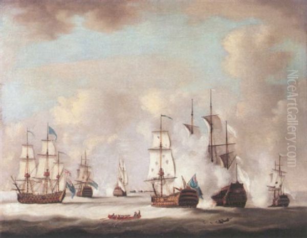 The Battle Of Lagos Bay, 1759 Oil Painting by Richard Paton