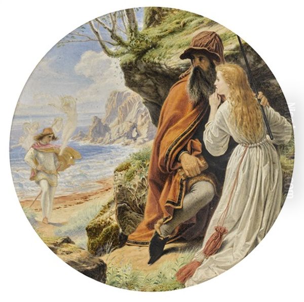 Prospero And Miranda, The Tempest Oil Painting by Sir Joseph Noel Paton