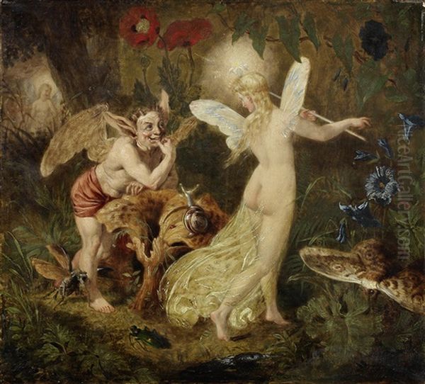 A Scene From Midsummer Night's Dream Oil Painting by Sir Joseph Noel Paton