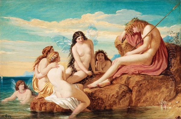 Dionysus And Sea Nymphs Oil Painting by Sir Joseph Noel Paton