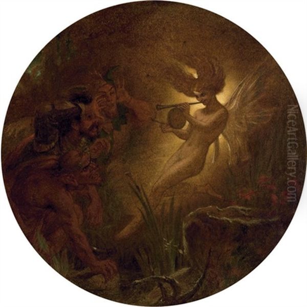 The Isle Is Full Of Noises Caliban, Stephano And Trinculo Led By Ariel by Sir Joseph Noel Paton