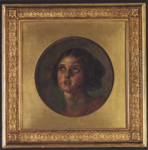 Study Of A Young Girl's Head Oil Painting by Sir Joseph Noel Paton