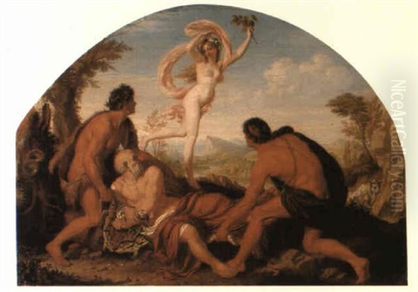 Silenus And The Nymph Aegle Oil Painting by Sir Joseph Noel Paton