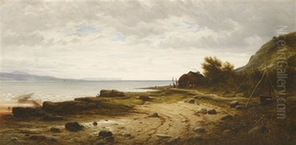 A Coastal Landscape With A Fisherman's Bothy Oil Painting by Waller Hugh Paton