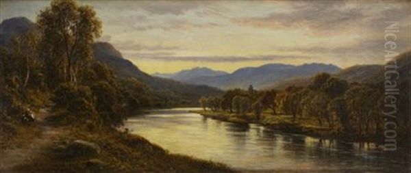 On The Tay At Murthly Oil Painting by Waller Hugh Paton