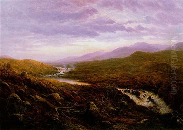 The Dhu Lochan - On The Black Water, Forest Of Mamore Oil Painting by Waller Hugh Paton