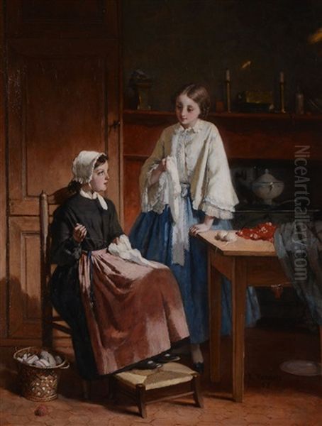 Les Deux Amies Oil Painting by Isidore Patrois