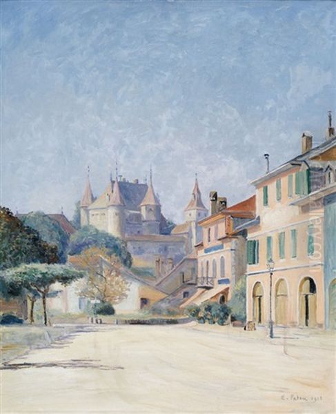 Das Schloss Von Nyon Oil Painting by Emile Patru