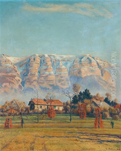 Le Saleve En Automne Oil Painting by Emile Patru