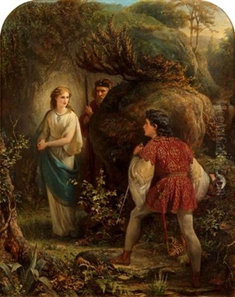 Miranda And Prospero Meeting Ferdinand Oil Painting by Alfred Fowler Patten