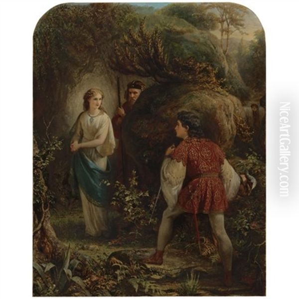 Miranda And Prospero Meeting Ferdinand by Alfred Fowler Patten