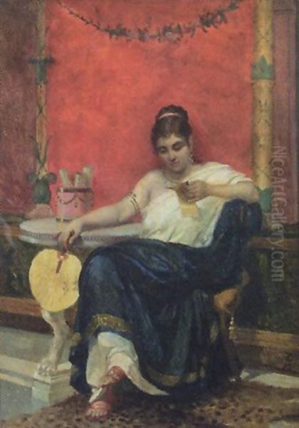 An Idle Mood Oil Painting by Alfred Fowler Patten