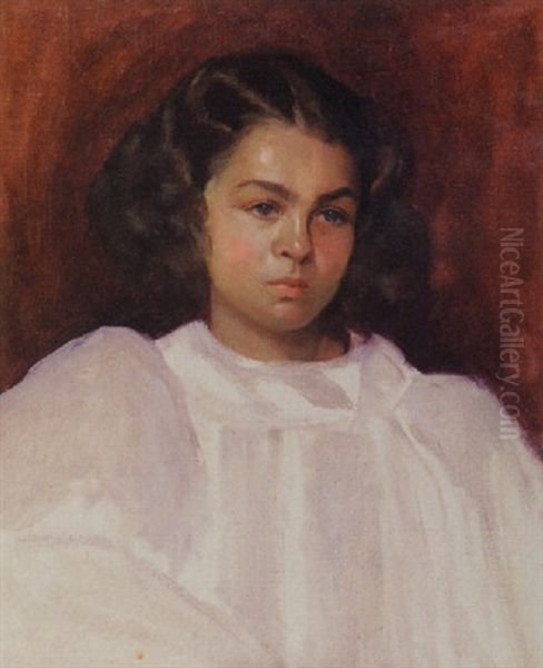 Portrait Of A Young Girl Oil Painting by Marion Patten