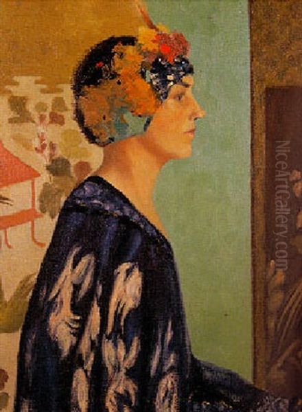 Woman In Chinese Costume Oil Painting by Marion Patten