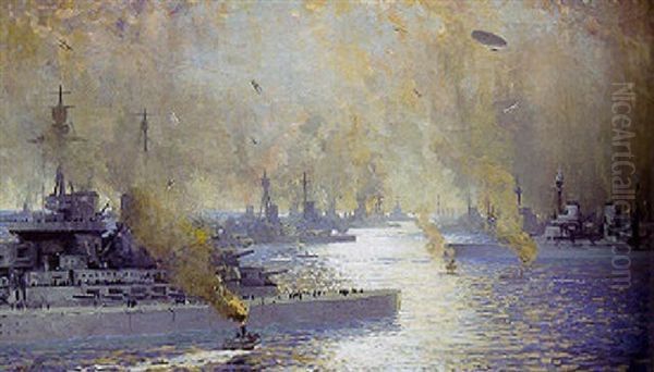 The German Fleet After Surrender - Firth Of Forth 21 November 1918 by James Patterson