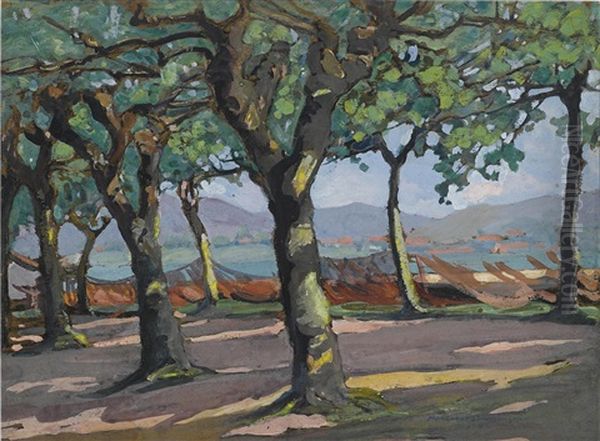 In The Alameda, Fuenterrabia Oil Painting by Margaret Jordan Patterson