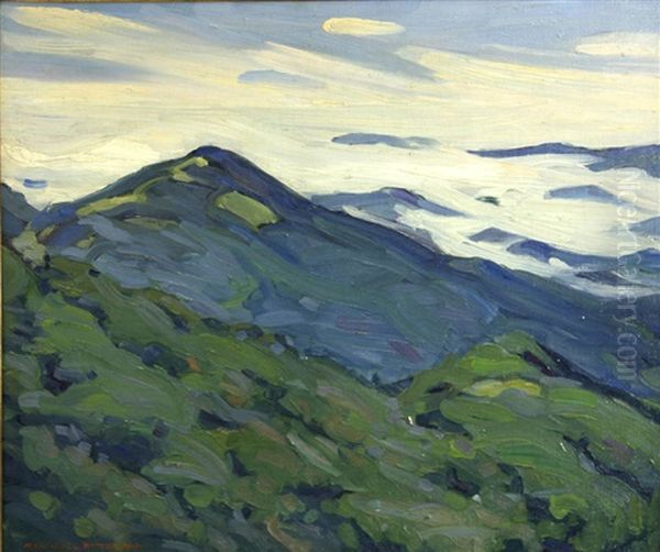 Fog On Mountain Oil Painting by Margaret Jordan Patterson