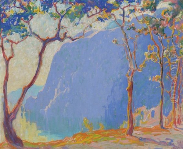 Landscape With Trees And Mountain by Margaret Jordan Patterson