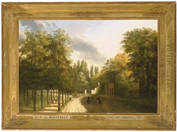 The Entrance Of The Duc Of Bordeaux In The Parc De Bagatelle Oil Painting by Alexandre Pau de Saint Martin