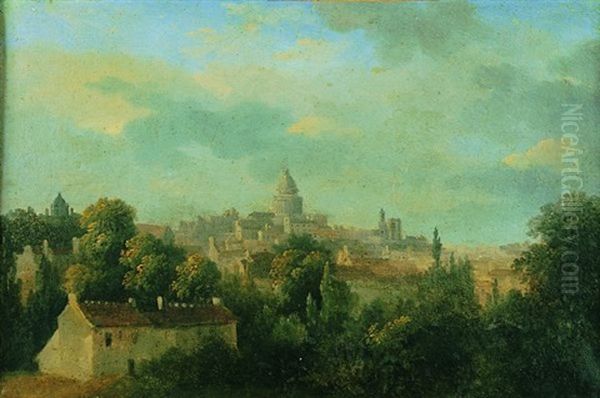 Vue De Paris Depuis La Butte Aux Cailles Oil Painting by Alexandre Pau de Saint Martin