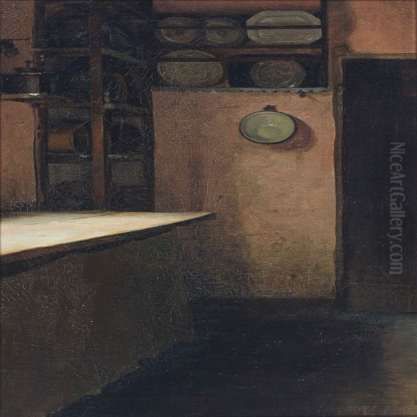 Interior From A Scullery Oil Painting by Gustav Vilhelm Blom