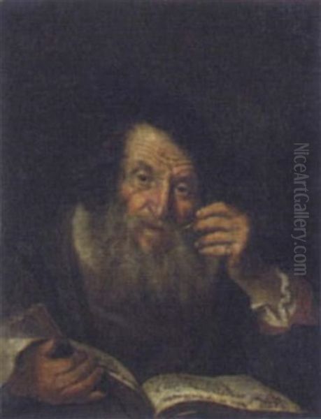 Portrait Of A Bearded Old Man Oil Painting by Christoph Paudiss