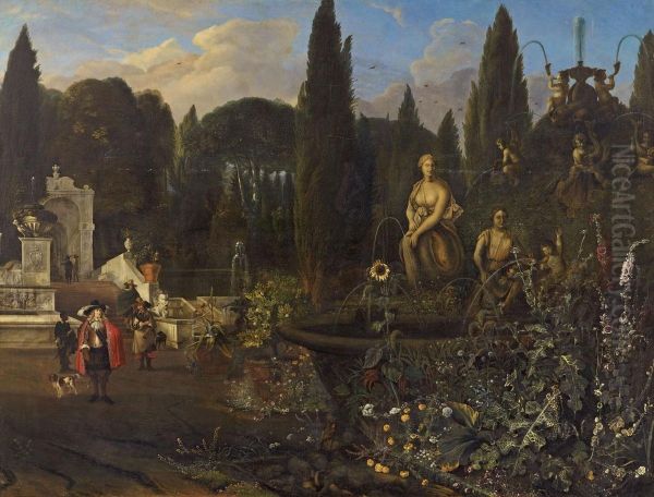 Die Horti Farnesiani In Rom Oil Painting by Jan Blom