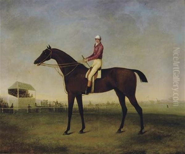 Portrait Of A Jockey On His Horse Oil Painting by John Dean (Sir) Paul