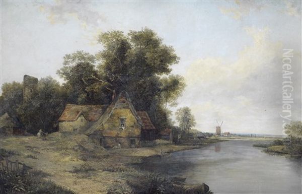 Burgh Castle On The Yare Oil Painting by Joseph Paul