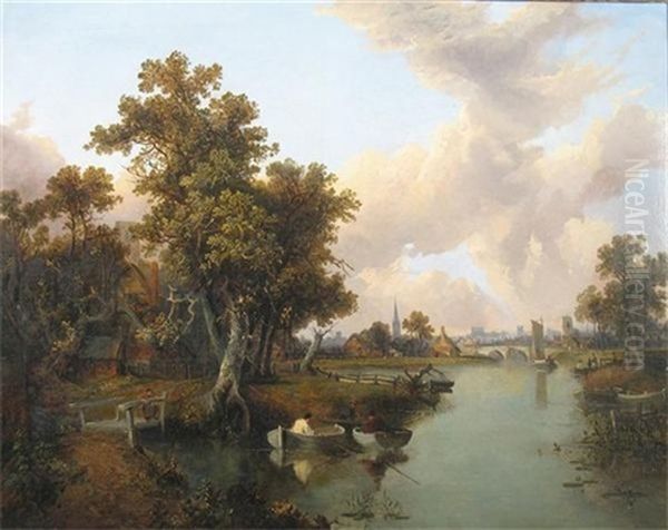 River Wensum, Norwich Oil Painting by Joseph Paul