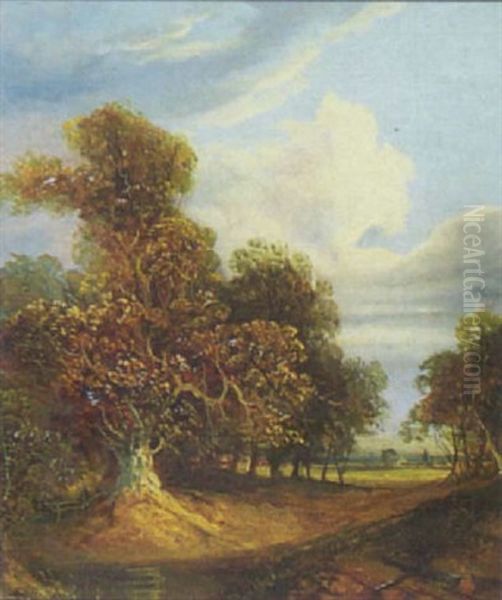 Wooded Landscape Oil Painting by Joseph Paul