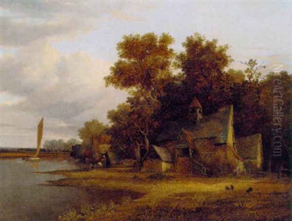 On The Wensum Oil Painting by Joseph Paul