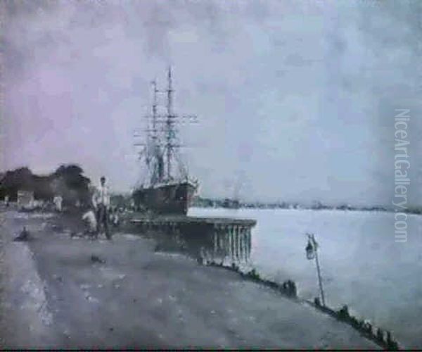 Im Hafen Oil Painting by Louis August Albert Paul