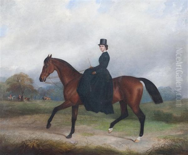 Lady On Horseback Oil Painting by John Paul