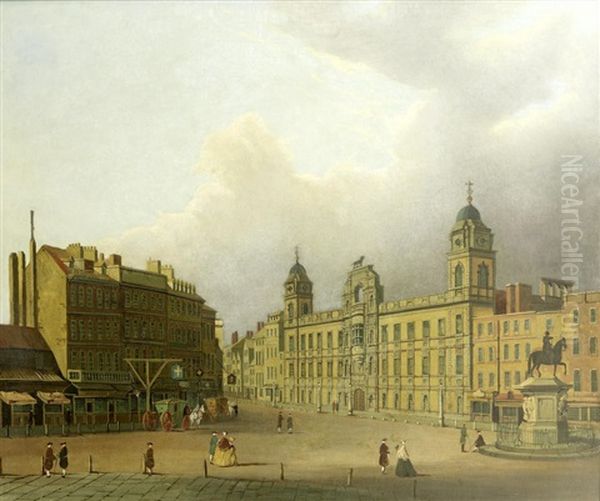 A View Of Charing Cross And Northumberland House, London Oil Painting by John Paul